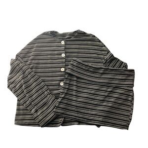 Striped Black and White Cardigan Set